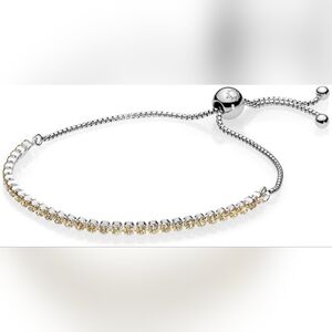 Retired Pandora Golden Sparkling Strand Adjustable Bracelet